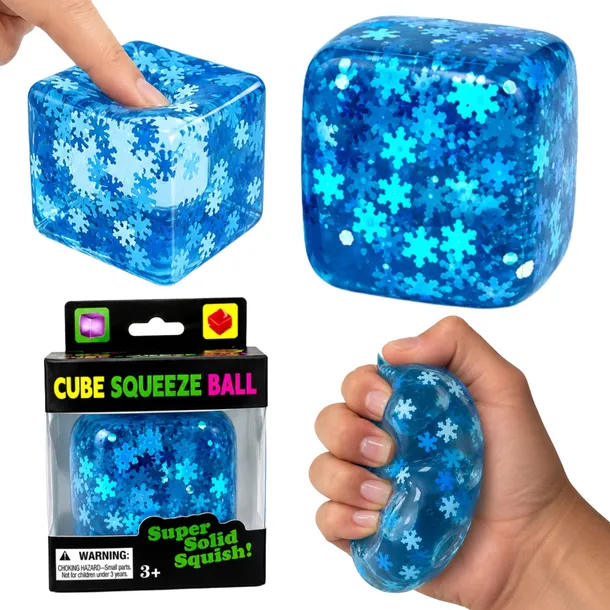 GNIOTEK SQUISHY KOSTKA LODU Z GWIAZDKAMI ANTYSTRESOWY SENSORYCZNY