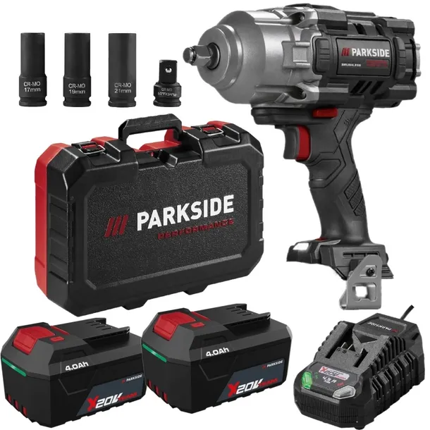 PARKSIDE PERFORMANCE klucz udarowy 2x akumulator 4ah zestaw 1356Nm PASSP C4