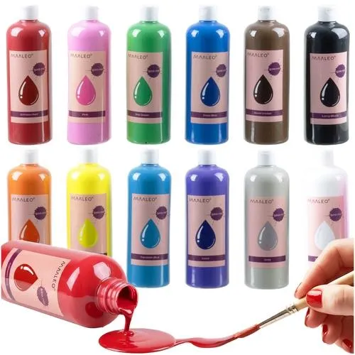 ND12_18648 Farby plakatowe- zestaw 12szt x500ml Ma