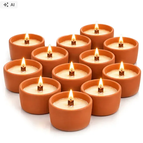 ZNICZ GLINIANY OTWARTY 10H EKOLOGICZNY CERAMICZNY LAMPION RETRO NA GRÓB x12