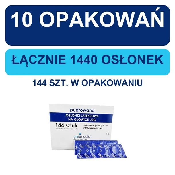 Ultramedic osłonki na głowice USG pudrowane 1440 szt. 10 op.