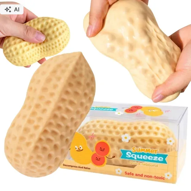 GNIOTEK ORZESZEK CRUNCHY 10CM CHRUPIĄCY SQUISHY SENSORYCZNY ZAPACHOWY XXL