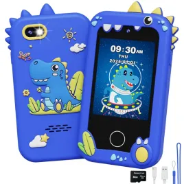ucidci-kids-smart-phone-toys-for-girls-ages-3-7-with-dual-2-8inch-blue