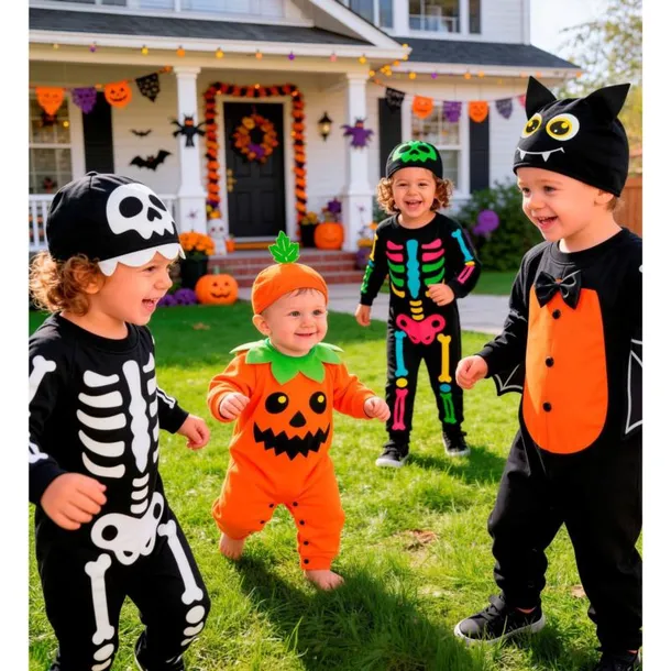 1 Strój Nietoperz Halloween 92/98 93366W  Kombinezon Czarny dla malucha Bat