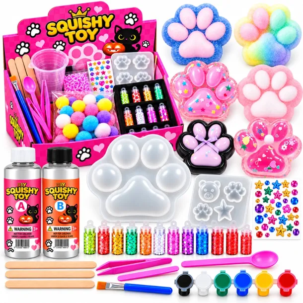 Zestaw do robienia gniotków Squishy kocia łapka DIY kreatywny dla dzieci