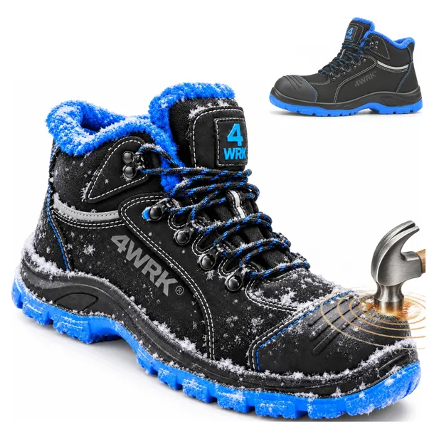 Buty Ocieplane robocze S3 Zimowe z Noskiem Wodoodporne Antyprzebiciowe