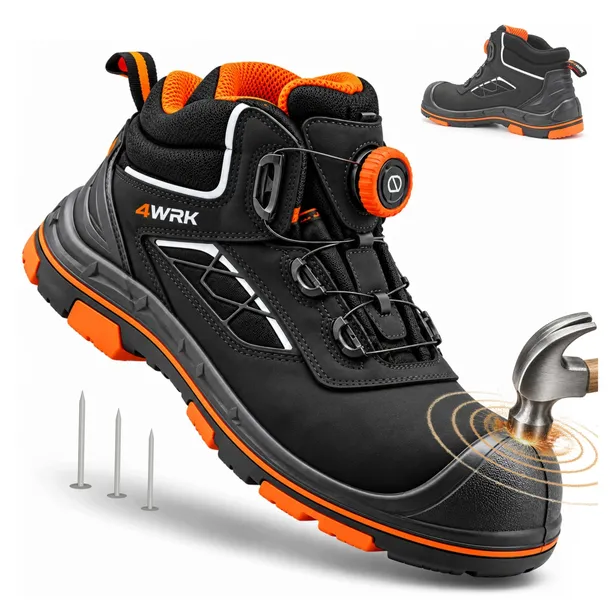 Buty robocze S3 BOA skórzane Wodoodporne Antyprzebiciowe z Noskiem Kompozyt