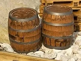 faller-pola-333211-wooden-barrels-2-g-scale-building-kit-brown-small
