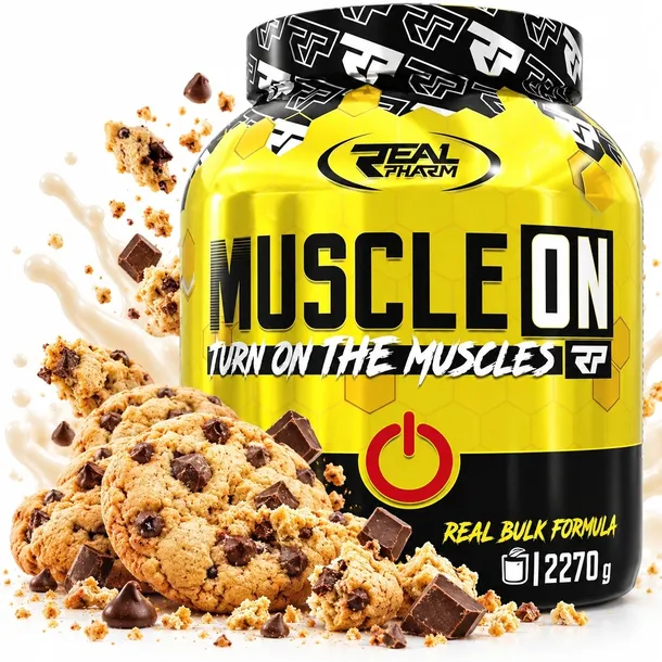 GAINER bulk BIAŁKO WĘGLOWODANY Real Pharm Muscle ON 2270g ciastko