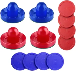 serenelife-air-hockey-pucks-pushers-set-8-pucks-4-blue-red-standard