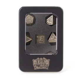 epic-forge-set-of-7-metal-dice-16-mm-metal-box-hammer-gold