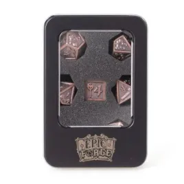 epic-forge-set-of-7-metal-dice-16-mm-metal-box-hammer-bronze