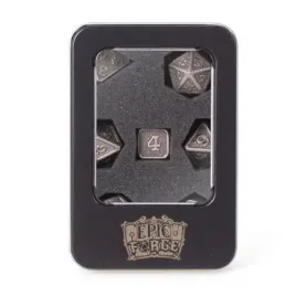 epic-forge-set-of-7-metal-dice-14-mm-metal-box-solid-silver