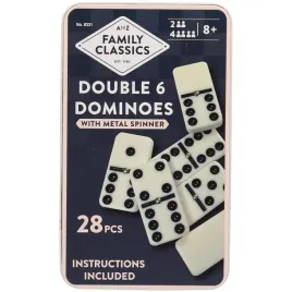 family-classics-double-6-dominoes-set-with-metal-spinner-28-pieces-ages
