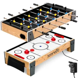 serenelife-38-table-top-air-hockey-and-40-foosball-set-2-in-1-brown