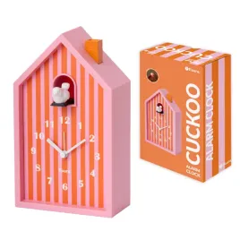 fisura-cuckoo-house-alarm-clock-orange-pink-stripes-standard