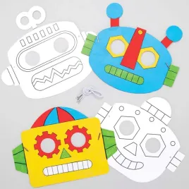 baker-ross-at679-colour-in-robot-masks-pack-of-multiple-colors-assorted