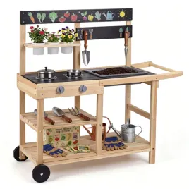 gymax-kids-mud-kitchen-wooden-toy-kitchenblack-natural-91-x-37-x-91