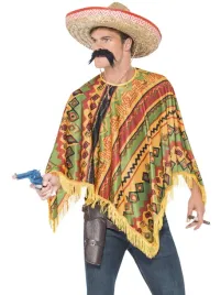 smiffys-poncho-moustache-orange-cowboys-and-indians-fancy-one-size