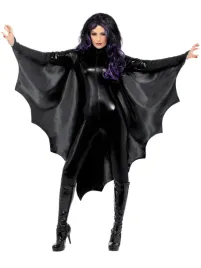 smiffys-unisex-adult-vampire-bat-wings-cape-one-size-black