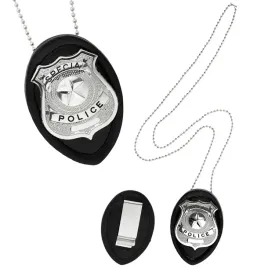 widmann-wdm05860-necklace-police-badge-clip-on-black-silver