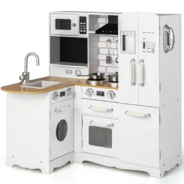 gymax-kids-corner-kitchen-wooden-toy-kitchen-with-sink-white-83x66x88-cm