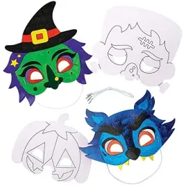 baker-ross-fx231-halloween-colour-in-masks-pack-of-8-crafts-for-kids
