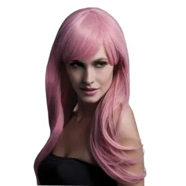 smiffys-fever-sienna-long-feathered-pastel-pink-wig-with-fringe-one-size