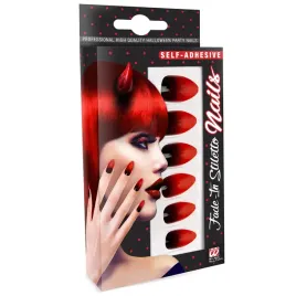 widmann-set-12-nail-stiletto-blended-womens-red-black-one-size