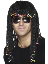 smiffys-braided-wig-with-multicoloured-beads-black-adult-unisex-one-size