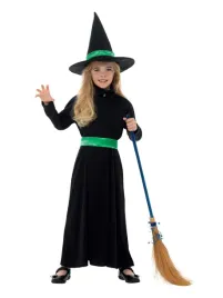 smiffys-wicked-witch-costume-black-with-dress-belt-hat-s-4-6-years