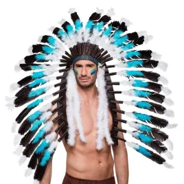 boland-44141-headdress-indian-snow-wolf-for-adults-turquoise-one-size