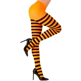 widmann-tights-xl-striped-orange-black-70-denier-opaque