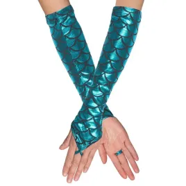 boland-mermaid-elbow-gloves-shiny-blue-glitter-scale-pattern-one-size