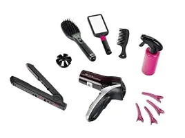 theo-klein-5873-braun-satin-hair-7-mega-set-i-with-hair-straightener-brush