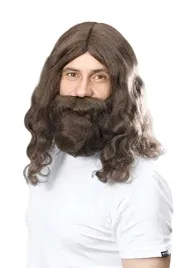 bristol-novelty-bw581-hippy-jesus-wig-and-beard-set-brown-one-size