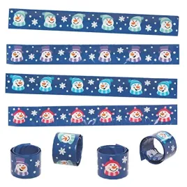 baker-ross-fc254-jolly-snowman-snap-on-bracelets-pack-of-4-slap-bands