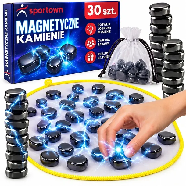 Kamienie magnetyczne gra rodzinna strategiczna magnesy edukacyjna zestaw 30