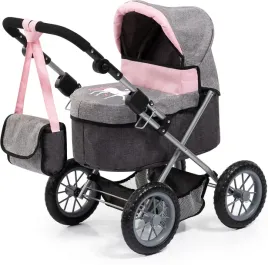 bayer-design-dolls-pram-trendy-with-bagpink-grey-unicorn-67-x-41-x
