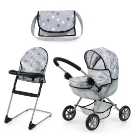 bayer-design-dolls-pram-with-highchair-bag-grey-25-6x14-2x25-7-in