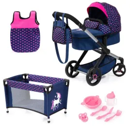 bayer-design-dolls-pram-xeo-with-bed-bag-blue-unicorn-68-x-37-x-73-cm