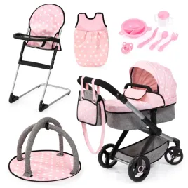 bayer-design-dolls-pram-xeo-with-highchairpink-star-28-5x14-5x26-7-inch