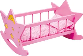 small-foot-2865-wooden-doll-cradle-star-pink-with-moon-and-rosa-ns