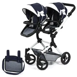 bayer-design-dolls-pram-twin-neo-with-bag-blue-815-x-41-x-81-cm