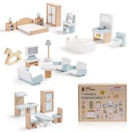 robud-wooden-dollhouse-furniture-set-23-piece-playset-accessories-blue
