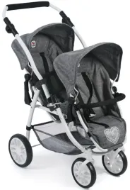 bayer-chic-2000-68976-tandem-buggy-vario-doll-car-gray-grey-large