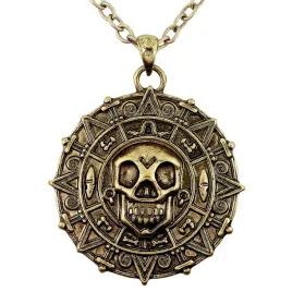 widmann-skull-compass-necklace-women-s-fancy-dress-gold-4-cm