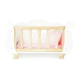 le-toy-van-educational-wooden-toy-role-play-beautiful-sleigh-doll-cot