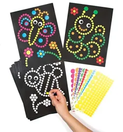 baker-ross-ag272-insect-dotty-sticker-art-pack-of-8-21-x-28-cm