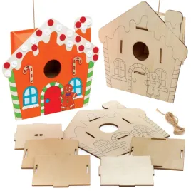 baker-ross-fe927-gingerbread-wooden-bird-house-kits-green-19-x-18-x-9-cm
